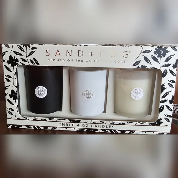 Sand & Fog Set of Three 4 oz Candles ~ Teakwood, Vanilla Tobacco & Speakeasy - Picture 3 of 3